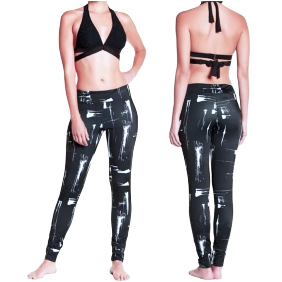 $88 Nautica Metropolis Leggings Pants XSmall 0 2 Black Allover Print Fitted NWT - Picture 3 of 12